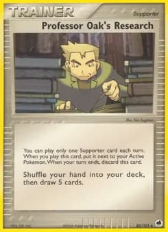 Professor Oak's Research card in English