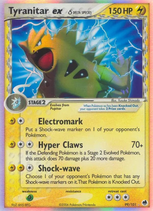 Tyranitar ex δ card in English