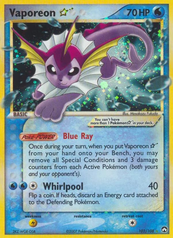 Vaporeon ☆ card in English