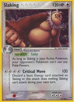 Slaking card in English