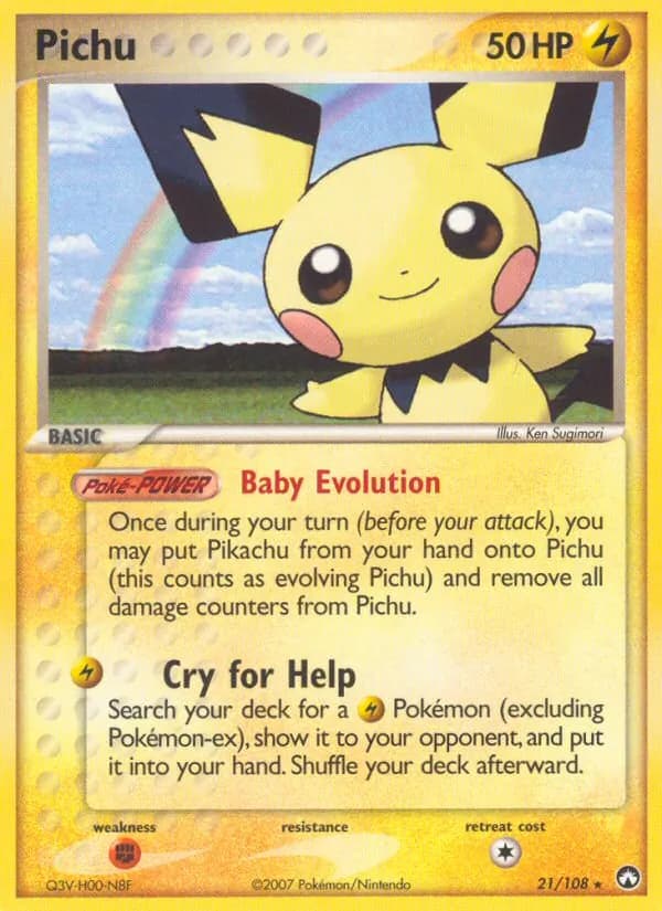 Pichu card in English
