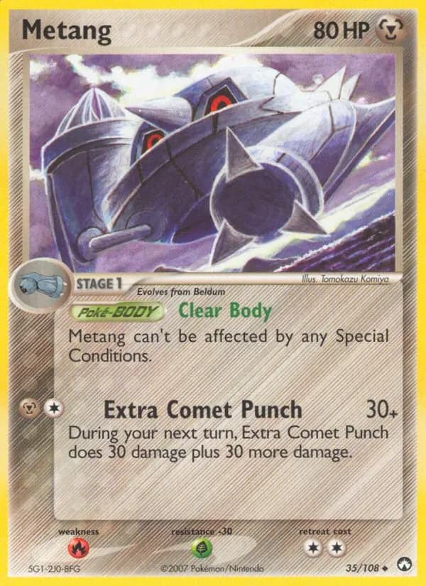 Metang card in English