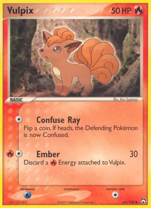 Vulpix card in English