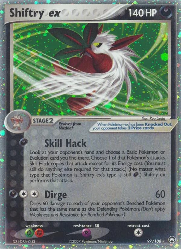 Shiftry ex card in English