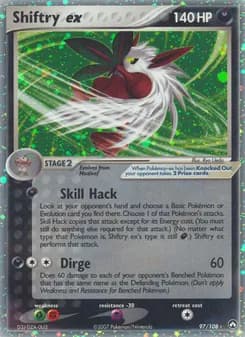 Shiftry ex card in English