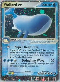 Wailord ex card in English