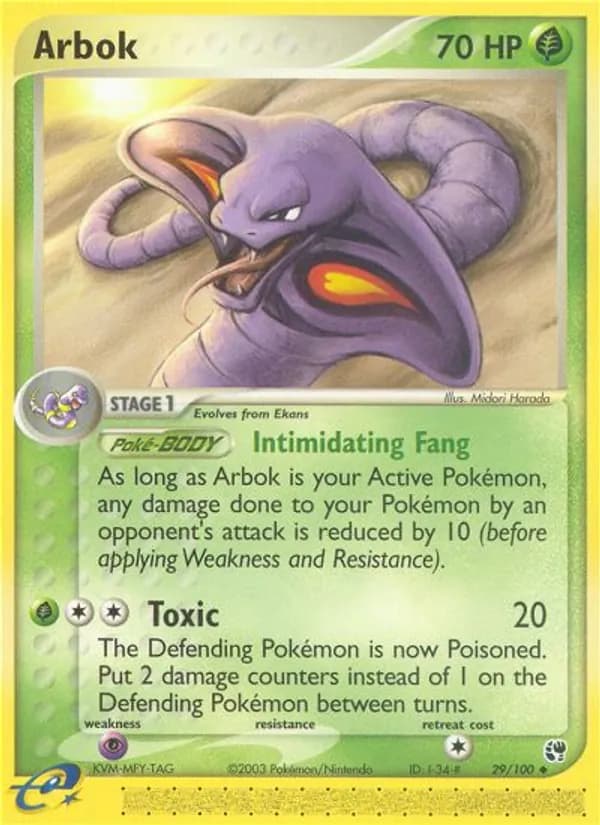 Arbok card in English