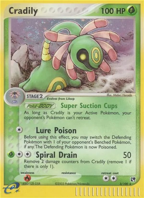 Cradily card in English