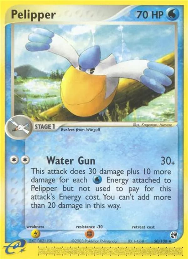 Pelipper card in English