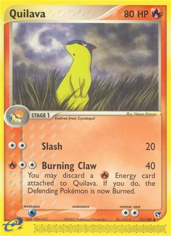 Quilava card in English