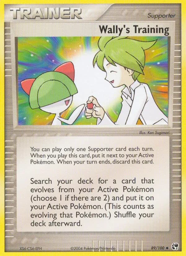 Wally's Training card in English