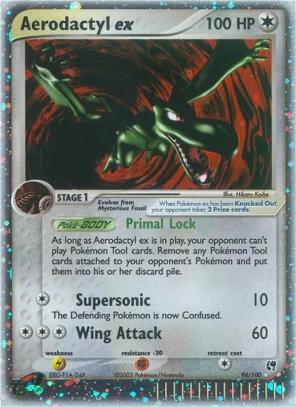 Aerodactyl ex card in English