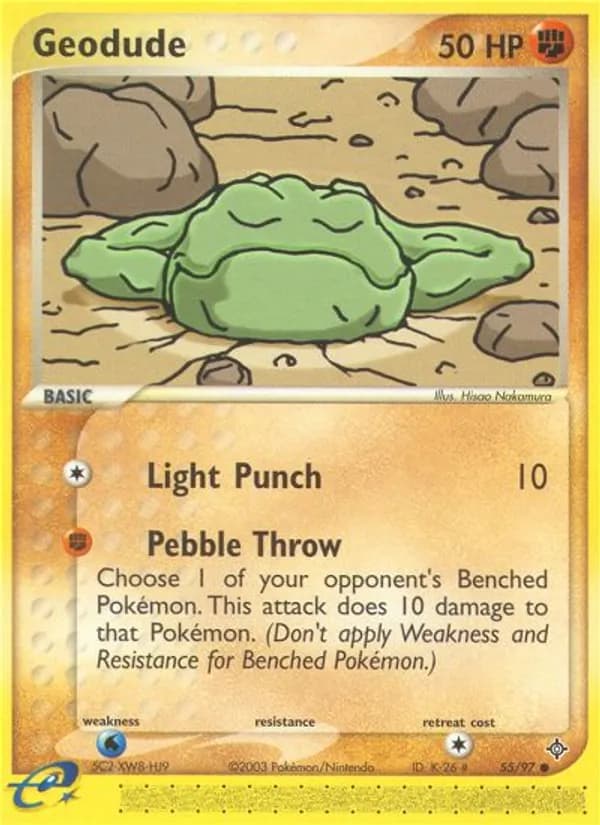 Geodude card in English