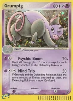 Grumpig card in English