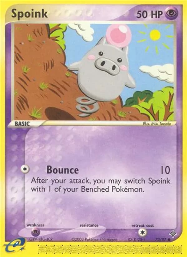 Spoink card in English