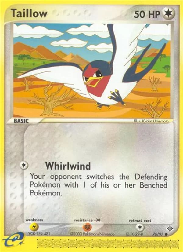 Taillow card in English