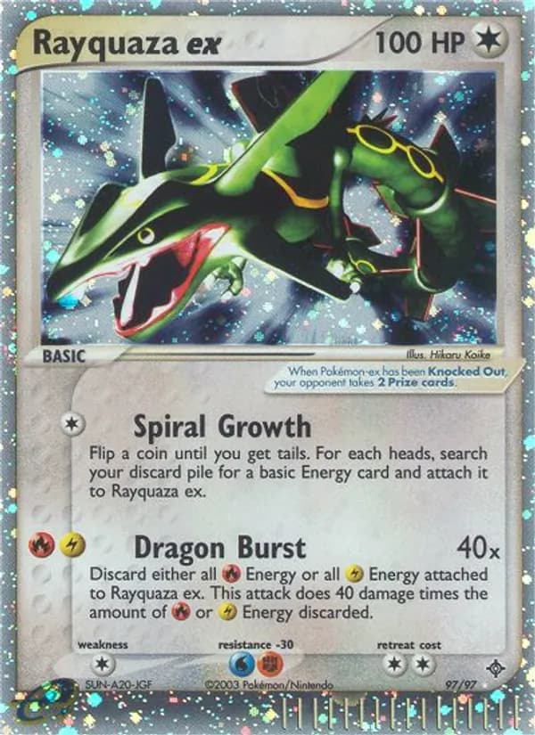 Rayquaza ex card in English