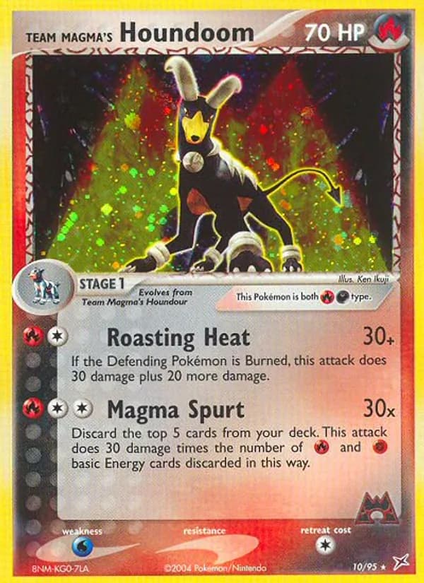 Team Magma's Houndoom card in English