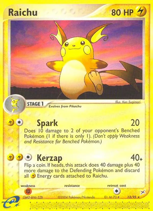 Raichu card in English