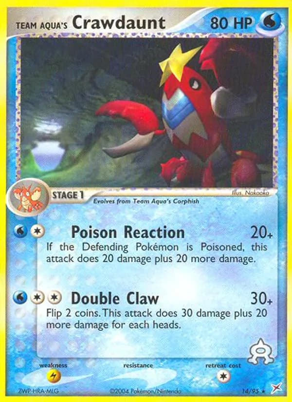 Team Aqua's Crawdaunt card in English