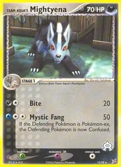 Team Aqua's Mightyena card in English