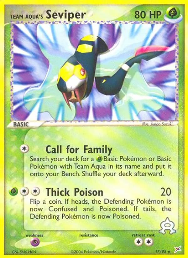 Team Aqua's Seviper card in English