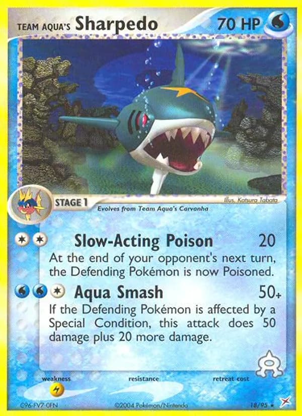 Team Aqua's Sharpedo card in English