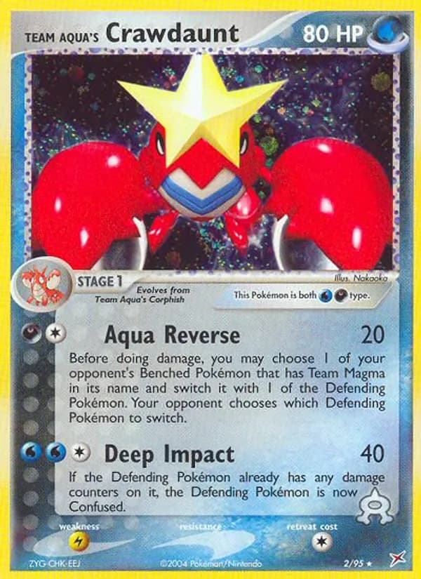 Team Aqua's Crawdaunt card in English