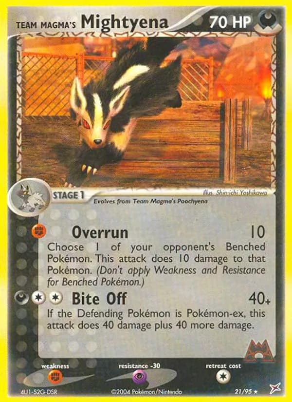 Team Magma's Mightyena card in English