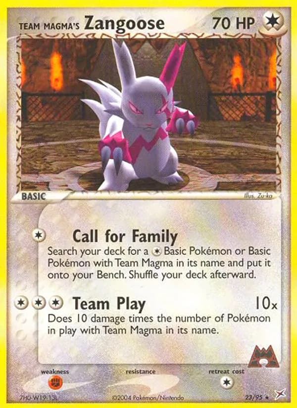 Team Magma's Zangoose card in English