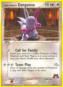 Team Magma's Zangoose card in English
