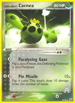 Team Aqua's Cacnea card in English