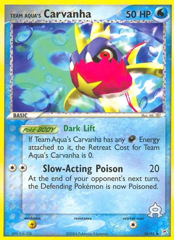Team Aqua's Carvanha card in English