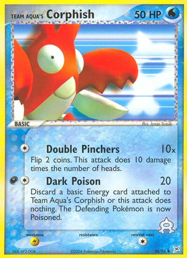 Team Aqua's Corphish card in English