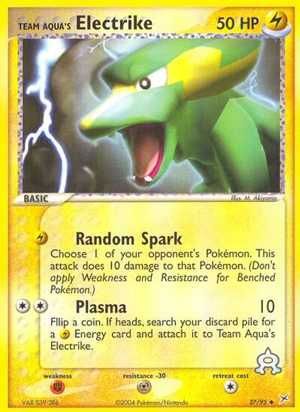Team Aqua's Electrike card in English