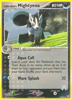 Team Aqua's Mightyena card in English