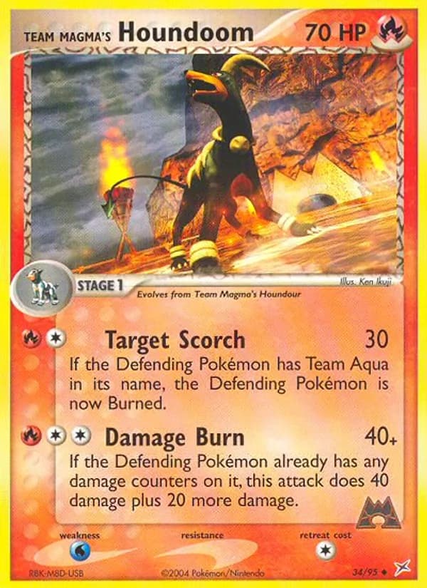 Team Magma's Houndoom card in English