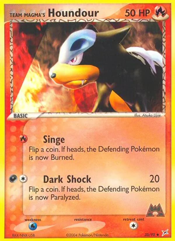 Team Magma's Houndour card in English
