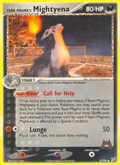 Team Magma's Mightyena card in English