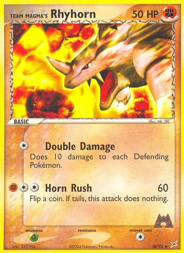 Team Magma's Rhyhorn card in English
