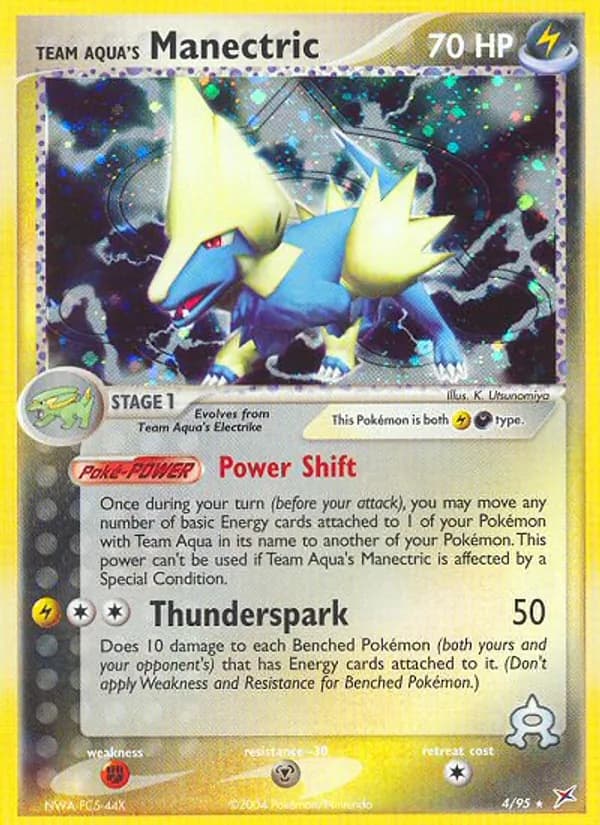 Team Aqua's Manectric card in English