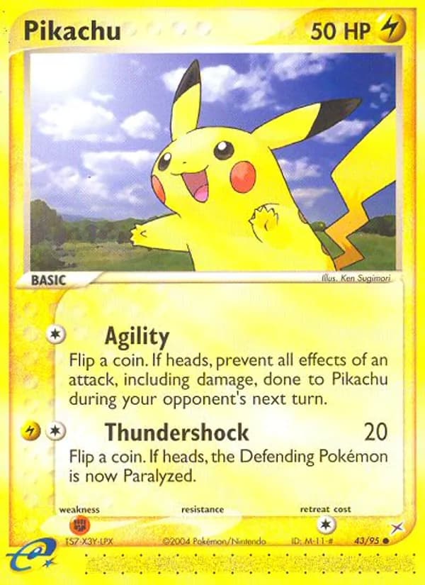 Pikachu card in English