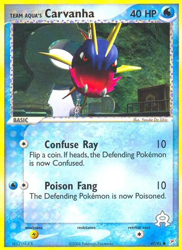 Team Aqua's Carvanha card in English