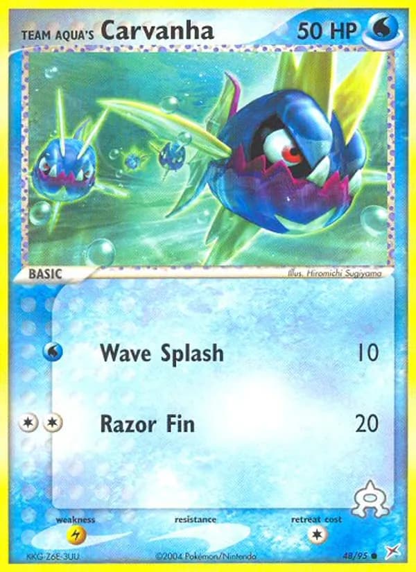 Team Aqua's Carvanha card in English