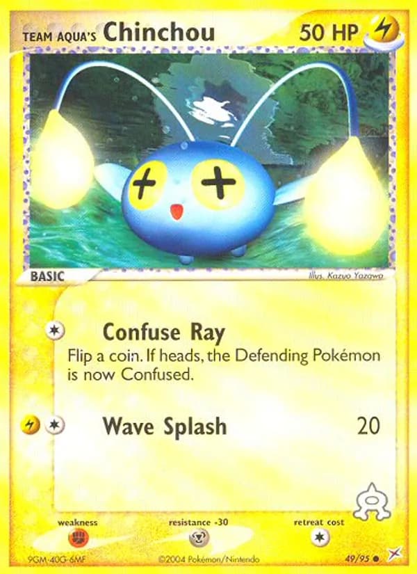 Team Aqua's Chinchou card in English