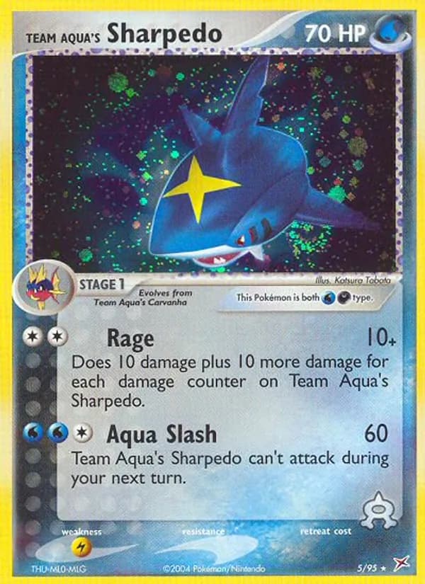 Team Aqua's Sharpedo card in English