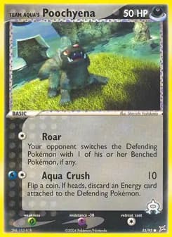Team Aqua's Poochyena card in English