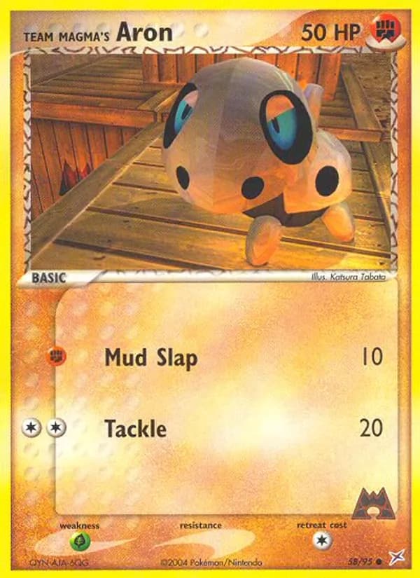 Team Magma's Aron card in English