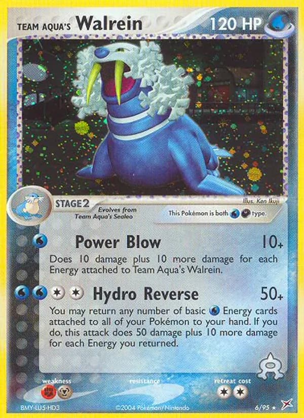 Team Aqua's Walrein card in English