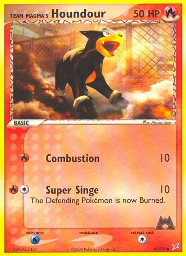 Team Magma's Houndour card in English